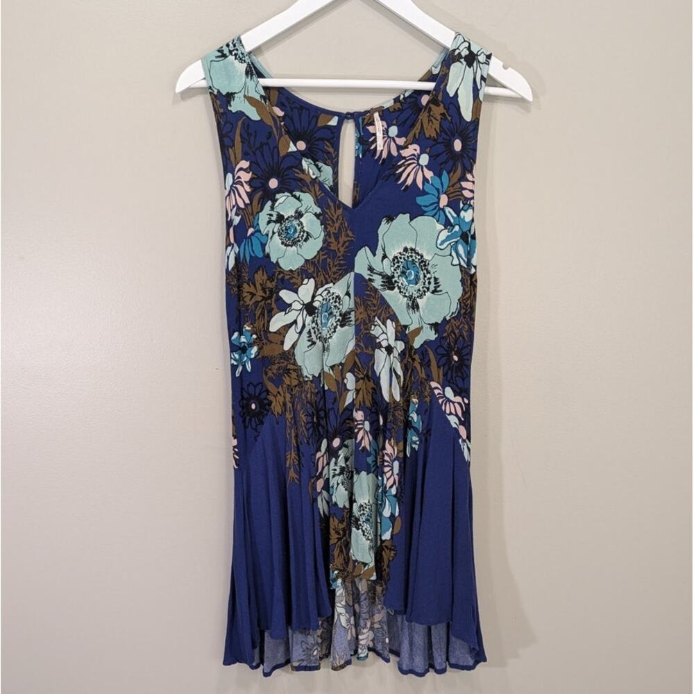 Free People Dress Tunic Top Boho Fairy Festival Floral Coastal Beach - Size S